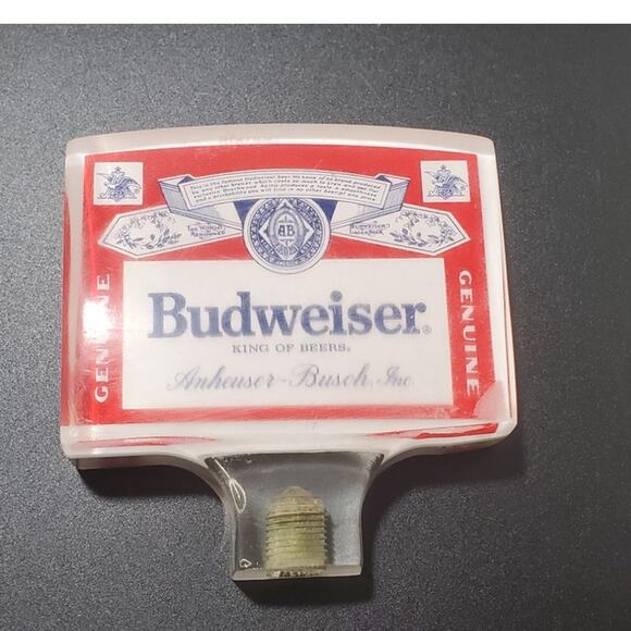 Vintage 70'S BUDWEISER KING OF BEERS short Clear Lucite Acrylic beer tap handle - Picture 2 of 8